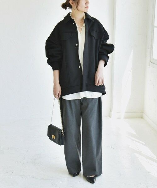 SHIPS / シップス ブルゾン | quaranciel:〈洗濯機可能〉ダンボール 裏起毛 コクーン オーバー シャツ ジャケット | 詳細12