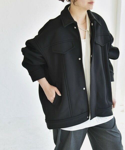 SHIPS / シップス ブルゾン | quaranciel:〈洗濯機可能〉ダンボール 裏起毛 コクーン オーバー シャツ ジャケット | 詳細13