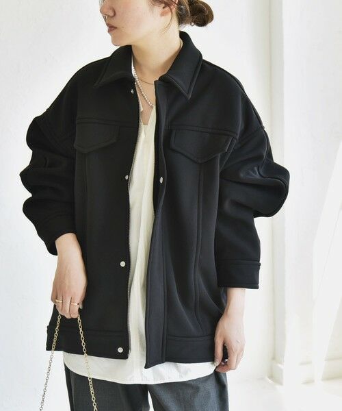 SHIPS / シップス ブルゾン | quaranciel:〈洗濯機可能〉ダンボール 裏起毛 コクーン オーバー シャツ ジャケット | 詳細14