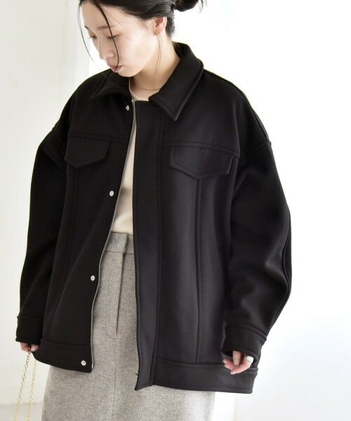 SHIPS / シップス ブルゾン | quaranciel:〈洗濯機可能〉ダンボール 裏起毛 コクーン オーバー シャツ ジャケット | 詳細7