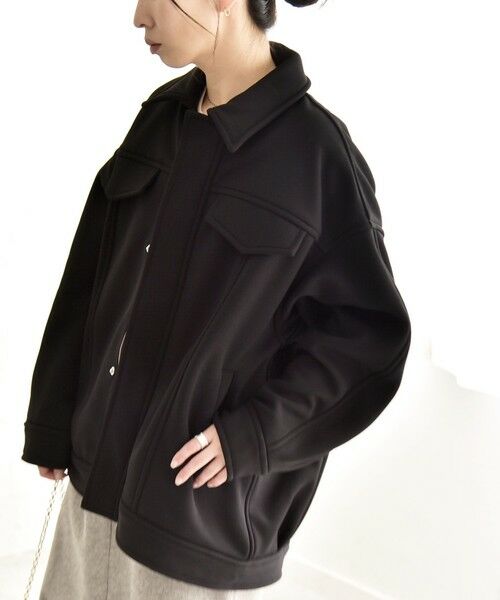 SHIPS / シップス ブルゾン | quaranciel:〈洗濯機可能〉ダンボール 裏起毛 コクーン オーバー シャツ ジャケット | 詳細8