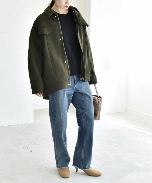 SHIPS / シップス ブルゾン | quaranciel:〈洗濯機可能〉ダンボール 裏起毛 コクーン オーバー シャツ ジャケット | 詳細22