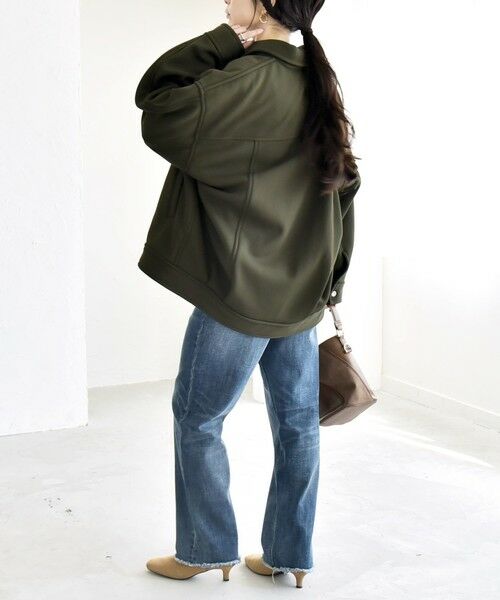 SHIPS / シップス ブルゾン | quaranciel:〈洗濯機可能〉ダンボール 裏起毛 コクーン オーバー シャツ ジャケット | 詳細23