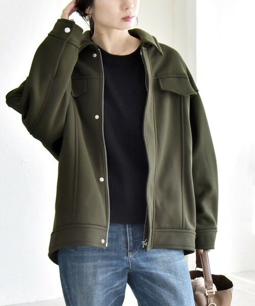 SHIPS / シップス ブルゾン | quaranciel:〈洗濯機可能〉ダンボール 裏起毛 コクーン オーバー シャツ ジャケット | 詳細24