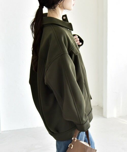 SHIPS / シップス ブルゾン | quaranciel:〈洗濯機可能〉ダンボール 裏起毛 コクーン オーバー シャツ ジャケット | 詳細28