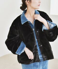 SHIPS / シップス その他アウター | quaranciel: フェイクファー ノーカラー ショート ジャケット