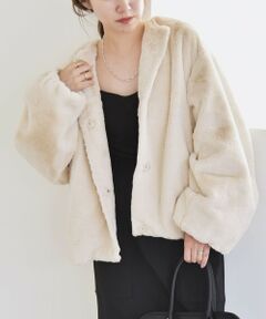 SHIPS / シップス その他アウター | quaranciel: フェイクファー ノーカラー ショート ジャケット