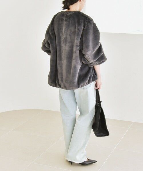 SHIPS / シップス その他アウター | quaranciel: フェイクファー ノーカラー ショート ジャケット | 詳細2