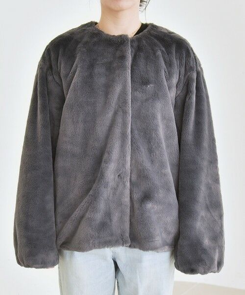 SHIPS / シップス その他アウター | quaranciel: フェイクファー ノーカラー ショート ジャケット | 詳細18