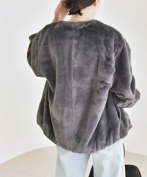 SHIPS / シップス その他アウター | quaranciel: フェイクファー ノーカラー ショート ジャケット | 詳細4