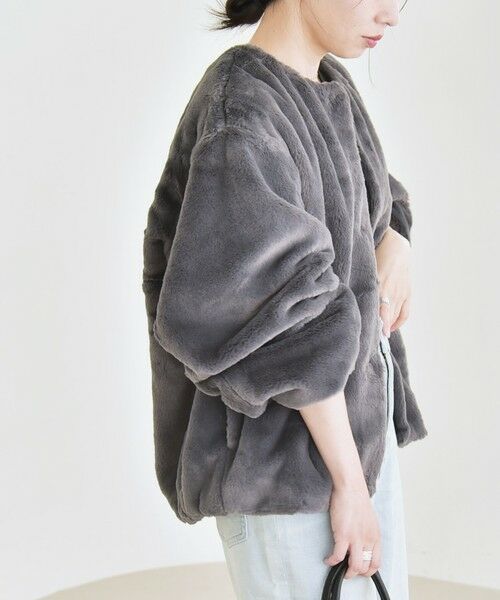 SHIPS / シップス その他アウター | quaranciel: フェイクファー ノーカラー ショート ジャケット | 詳細5