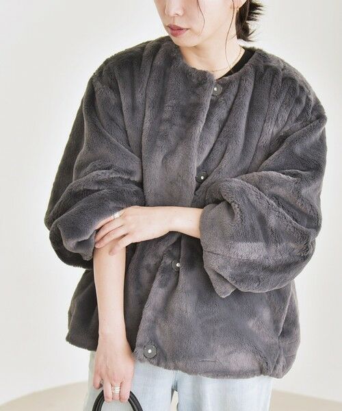 SHIPS / シップス その他アウター | quaranciel: フェイクファー ノーカラー ショート ジャケット | 詳細6