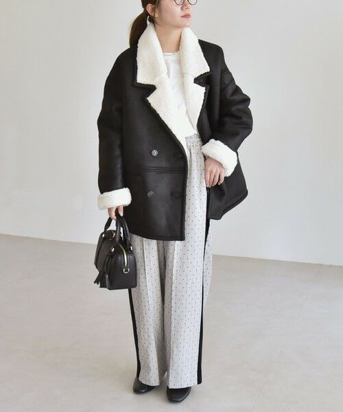 SHIPS / シップス その他アウター | quaranciel: ボア ボンディング ダブル ブレスト コート | 詳細1