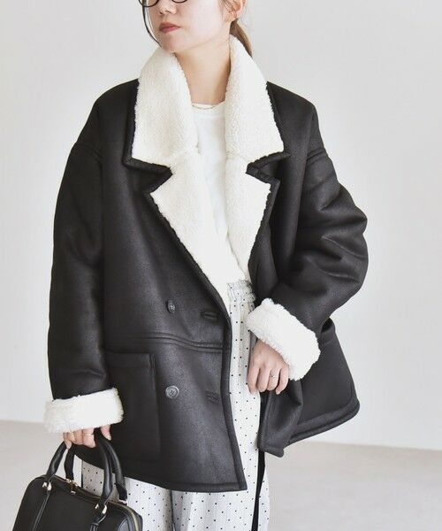 SHIPS / シップス その他アウター | quaranciel: ボア ボンディング ダブル ブレスト コート | 詳細3