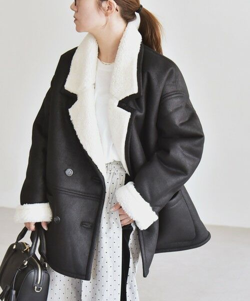 SHIPS / シップス その他アウター | quaranciel: ボア ボンディング ダブル ブレスト コート | 詳細5