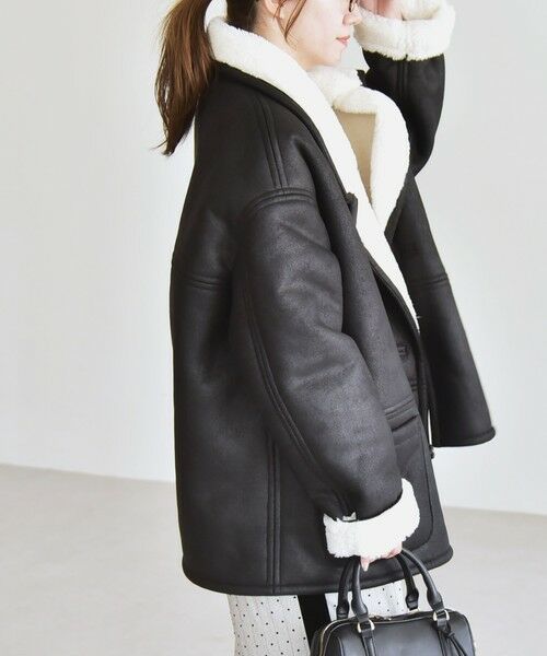 SHIPS / シップス その他アウター | quaranciel: ボア ボンディング ダブル ブレスト コート | 詳細6