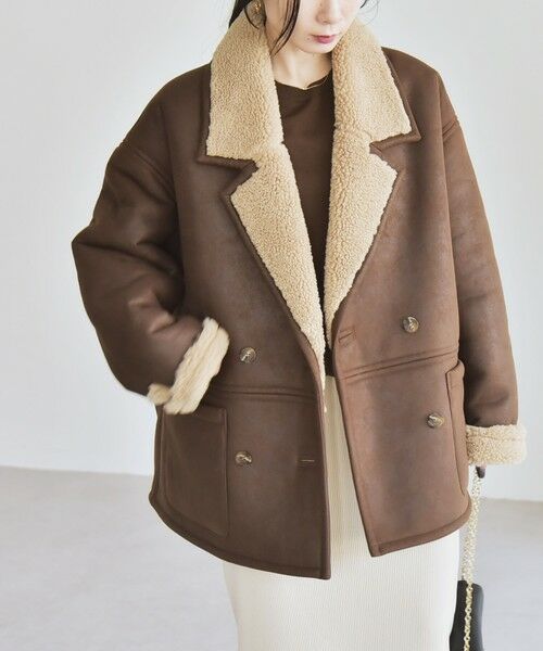 SHIPS / シップス その他アウター | quaranciel: ボア ボンディング ダブル ブレスト コート | 詳細13