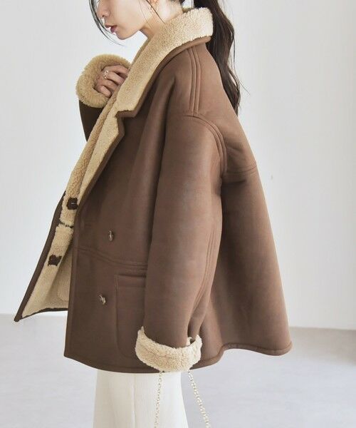 SHIPS / シップス その他アウター | quaranciel: ボア ボンディング ダブル ブレスト コート | 詳細14