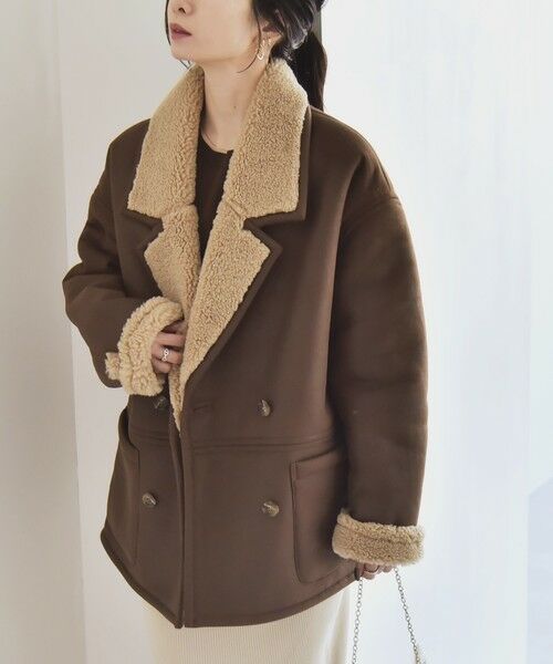 SHIPS / シップス その他アウター | quaranciel: ボア ボンディング ダブル ブレスト コート | 詳細15