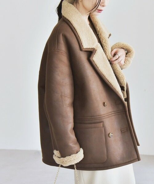 SHIPS / シップス その他アウター | quaranciel: ボア ボンディング ダブル ブレスト コート | 詳細16