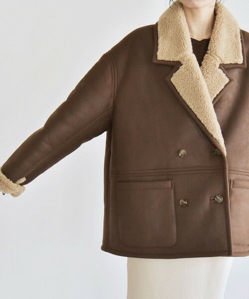 SHIPS / シップス その他アウター | quaranciel: ボア ボンディング ダブル ブレスト コート | 詳細29