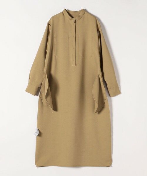 SHIPS / シップス ロング・マキシ丈ワンピース | 《追加予約》quaranciel:〈洗濯機可能〉ダブルクロス スタンドカラー ポケット シャツ ワンピース | 詳細24