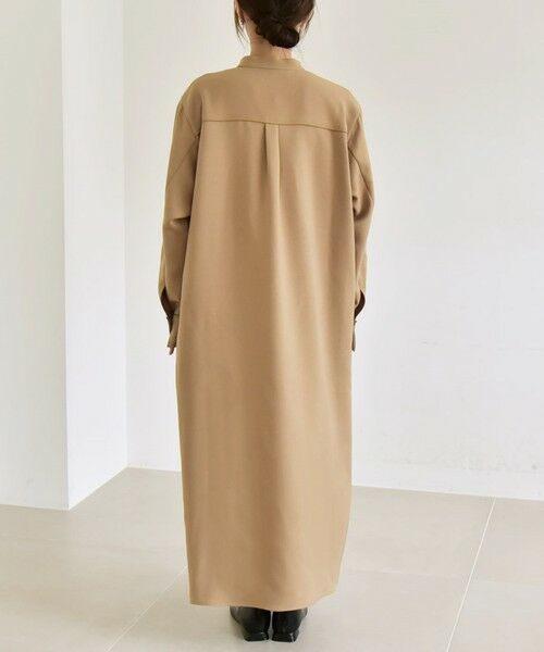 SHIPS / シップス ロング・マキシ丈ワンピース | quaranciel:〈洗濯機可能〉ダブルクロス スタンドカラー ポケット シャツ ワンピース | 詳細24