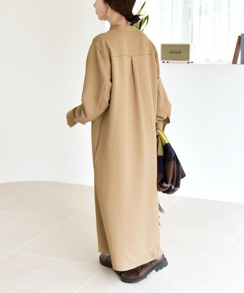 SHIPS / シップス ロング・マキシ丈ワンピース | 《追加予約》quaranciel:〈洗濯機可能〉ダブルクロス スタンドカラー ポケット シャツ ワンピース | 詳細5