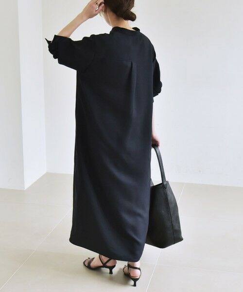 SHIPS / シップス ロング・マキシ丈ワンピース | quaranciel:〈洗濯機可能〉ダブルクロス スタンドカラー ポケット シャツ ワンピース | 詳細29
