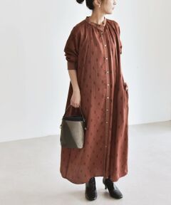 SHIPS / シップス ロング・マキシ丈ワンピース | quaranciel:〈手洗い可能〉モノグラム ドット ロング シャツ ワンピース