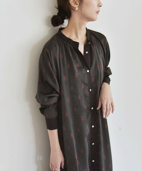 SHIPS / シップス ロング・マキシ丈ワンピース | quaranciel:〈手洗い可能〉モノグラム ドット ロング シャツ ワンピース | 詳細6