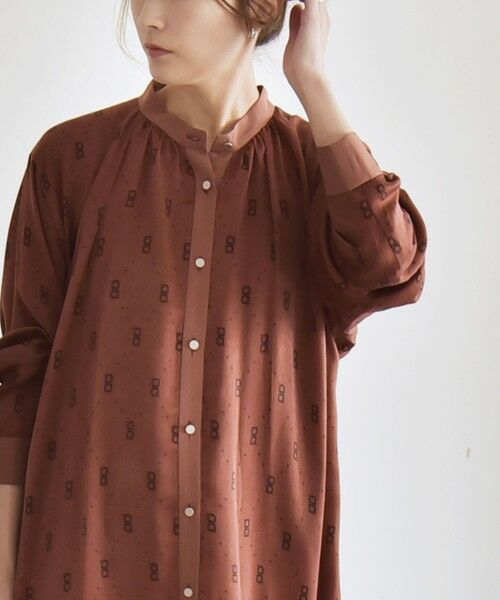 SHIPS / シップス ロング・マキシ丈ワンピース | quaranciel:〈手洗い可能〉モノグラム ドット ロング シャツ ワンピース | 詳細13