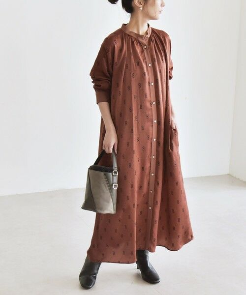 SHIPS / シップス ロング・マキシ丈ワンピース | quaranciel:〈手洗い可能〉モノグラム ドット ロング シャツ ワンピース | 詳細11