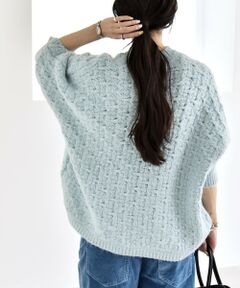 SHIPS / シップス ニット・セーター | quaranciel:〈手洗い可能〉透かし編み クルーネック ドルマン ルーズ ニット プルオーバー