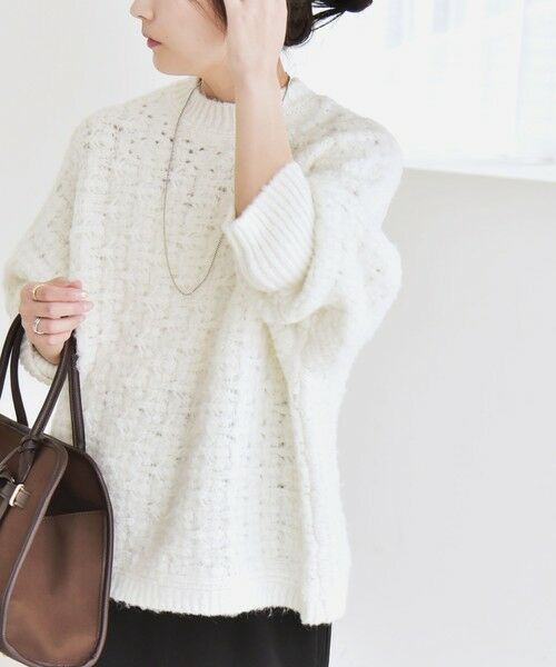 SHIPS / シップス ニット・セーター | quaranciel:〈手洗い可能〉透かし編み クルーネック ドルマン ルーズ ニット プルオーバー | 詳細3