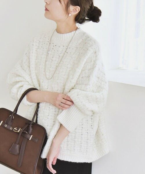 SHIPS / シップス ニット・セーター | quaranciel:〈手洗い可能〉透かし編み クルーネック ドルマン ルーズ ニット プルオーバー | 詳細4