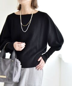 SHIPS / シップス ニット・セーター | quaranciel:〈手洗い可能〉AQUA カシミヤ ミックス ボートネック ロングリブ パフ ニット