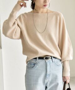 SHIPS / シップス ニット・セーター | quaranciel:〈手洗い可能〉AQUA カシミヤ ミックス ボートネック ロングリブ パフ ニット