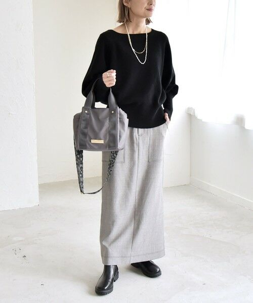 SHIPS / シップス ニット・セーター | quaranciel:〈手洗い可能〉AQUA カシミヤ ミックス ボートネック ロングリブ パフ ニット | 詳細1