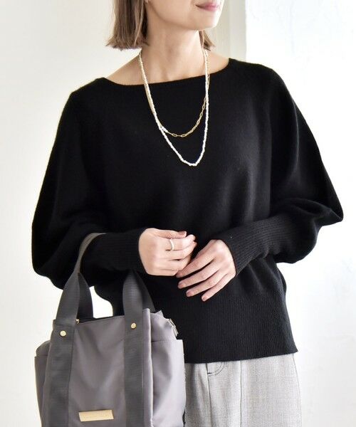 SHIPS / シップス ニット・セーター | quaranciel:〈手洗い可能〉AQUA カシミヤ ミックス ボートネック ロングリブ パフ ニット | 詳細4