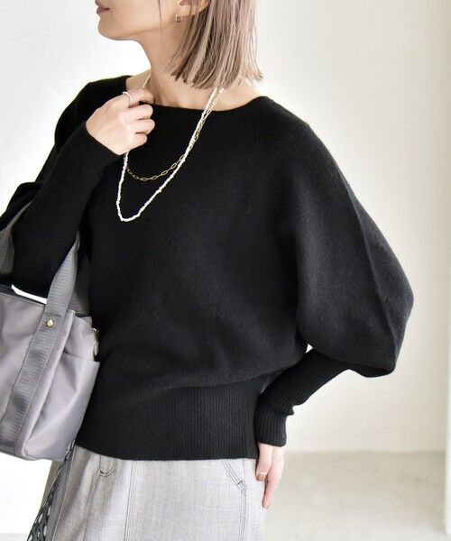 SHIPS / シップス ニット・セーター | quaranciel:〈手洗い可能〉AQUA カシミヤ ミックス ボートネック ロングリブ パフ ニット | 詳細6