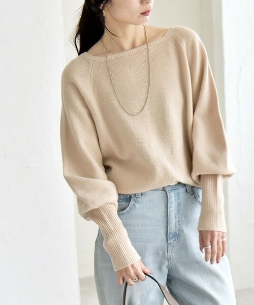 SHIPS / シップス ニット・セーター | quaranciel:〈手洗い可能〉AQUA カシミヤ ミックス ボートネック ロングリブ パフ ニット | 詳細12