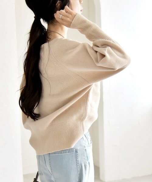 SHIPS / シップス ニット・セーター | quaranciel:〈手洗い可能〉AQUA カシミヤ ミックス ボートネック ロングリブ パフ ニット | 詳細13