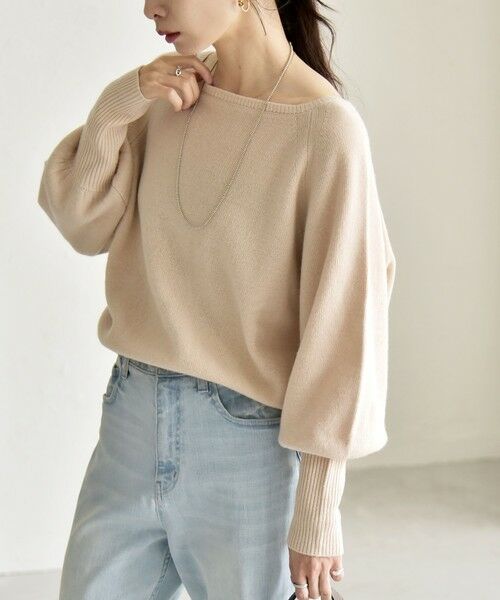 SHIPS / シップス ニット・セーター | quaranciel:〈手洗い可能〉AQUA カシミヤ ミックス ボートネック ロングリブ パフ ニット | 詳細15