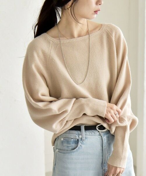 SHIPS / シップス ニット・セーター | quaranciel:〈手洗い可能〉AQUA カシミヤ ミックス ボートネック ロングリブ パフ ニット | 詳細16