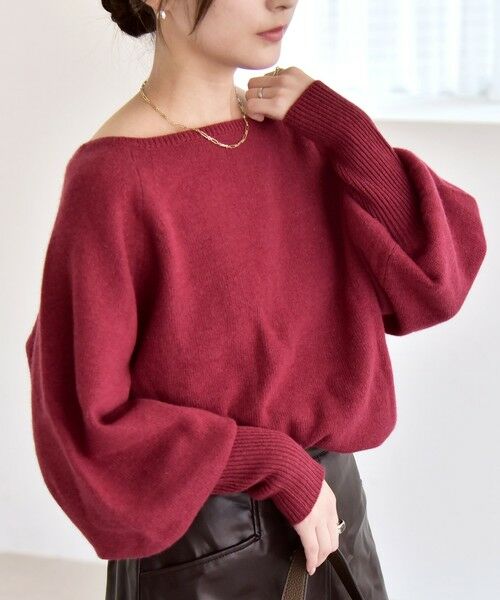 SHIPS / シップス ニット・セーター | quaranciel:〈手洗い可能〉AQUA カシミヤ ミックス ボートネック ロングリブ パフ ニット | 詳細28