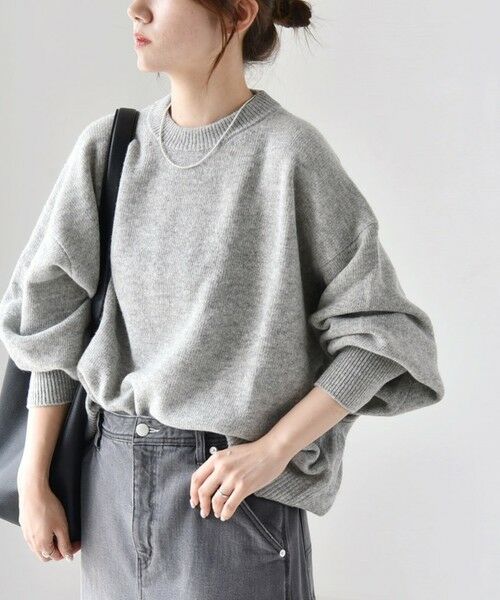 SHIPS / シップス ニット・セーター | 《一部追加予約》quaranciel:〈手洗い可能〉AQUA カシミヤ ミックス ドルマン ニット 25AW（ライトグレー）