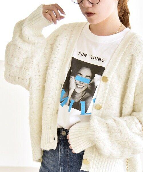 SHIPS / シップス カーディガン・ボレロ | quaranciel: 透かし編み Vネック コンパクト ドルマンニットカーディガン | 詳細2