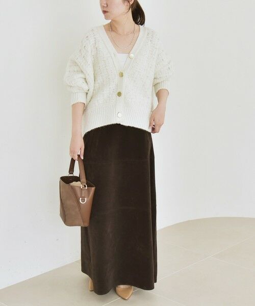 SHIPS / シップス カーディガン・ボレロ | quaranciel: 透かし編み Vネック コンパクト ドルマンニットカーディガン | 詳細3