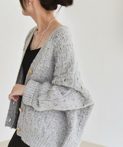 SHIPS / シップス カーディガン・ボレロ | quaranciel: 透かし編み Vネック コンパクト ドルマンニットカーディガン | 詳細17